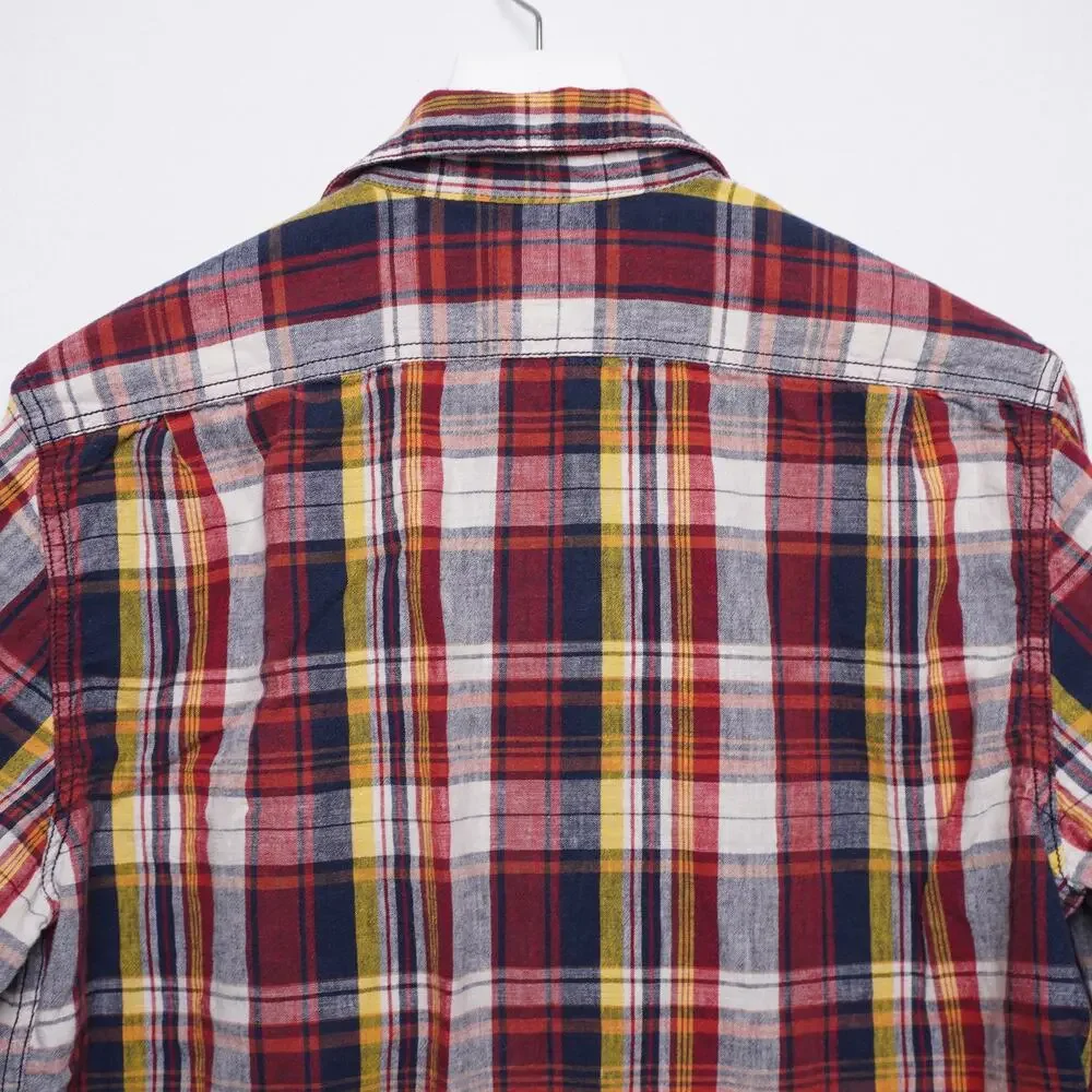 Gap Linen‎ Blend Madras Plaid Shirt Size M